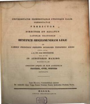 Meieri Commentationis ... de Andocidis quae vulgo fertur contra Alcibiadem oratione, 5,3