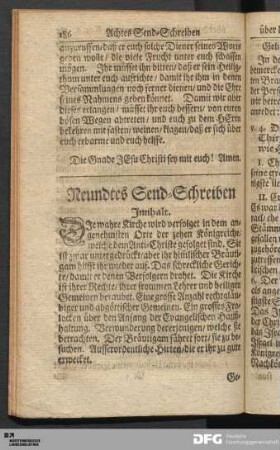 Neundtes Send-Schreiben.