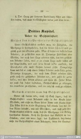 Drittes Kapitel. Ueber die Geschicklichkeit