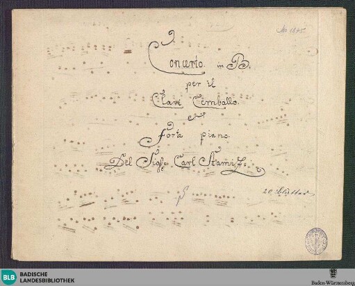 Concertos. Arr - Don Mus.Ms. 1845 : cemb; B|b; KaiS 71.2