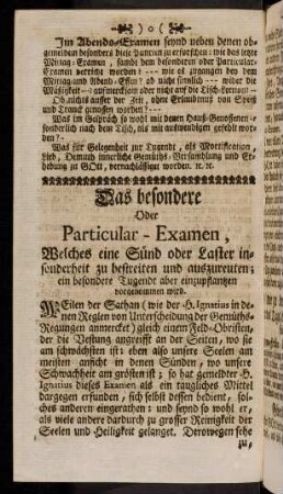 7v-2v, Das besondere oder Particular-Examen