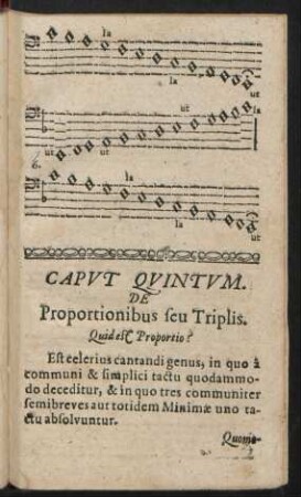Caput Quintum. De Proportionibus seu Triplis.