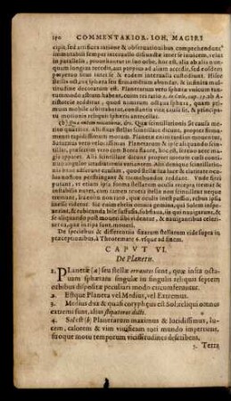 Caput VI. De Planetis.