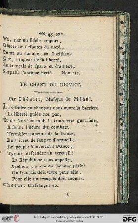 Le chant du depart