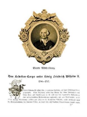 Vierte Abtheilung. Das Kadetten-Corps unter Friedrich Wilhelm 1786-1797
