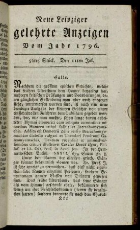 56tes Stück. Den 11ten Jul.