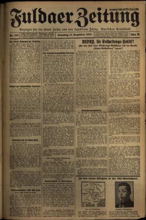 Ausgabe vom Samstag, den 31. Dezember 1932.