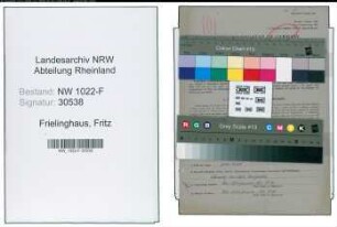 Entnazifizierung Fritz Frielinghaus , geb. 06.04.1893 (Messtechniker)