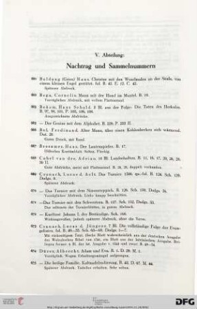 Nachtrag und Sammelnummern (Nr. 661-736)
