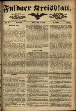 Ausgabe vom Freitag, den 19. März 1909.