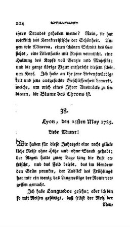 38. - Lyon, den 25sten May 1785.