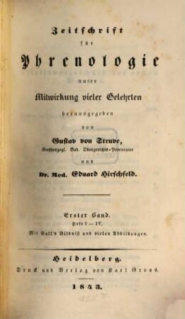 Zeitschrift für Phrenologie. 1, 1. 1843