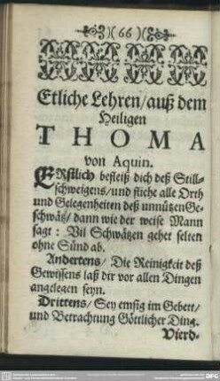 Etliche Lehren, auß dem Heiligen Thoma von Aquin