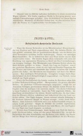 Zweites Kapitel: Babylonisch-Assyrische Baukunst