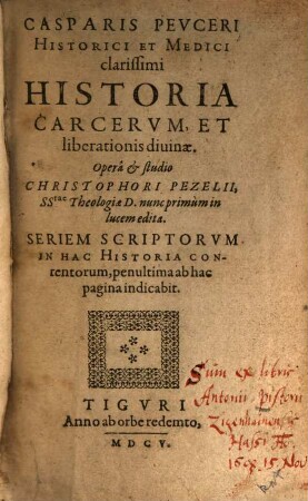 Historia Carcerum et liberationis divinae