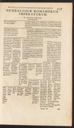 Genealogiae Romanorum Imperatorum.