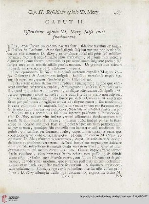 Caput II: Ostenditur opinio D. Mery falso initi fundamento