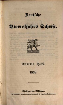Deutsche Vierteljahrs-Schrift. 1839,3/4