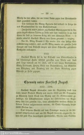 Chemnitz unter Kurfürst August