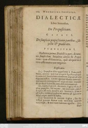 Dialectae Liber Secundus. De Propositione.