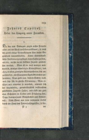 Zehntes Capittel. Ueber den Umgang unter Freunden