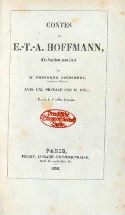 1: Contes de E.-T.-A. Hoffmann