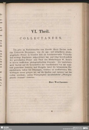 VI. Theil: Collectaneen