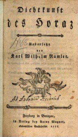 Dichtkunst des Horaz