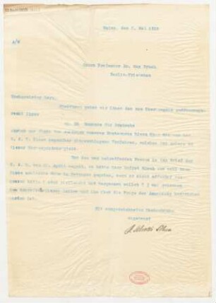 Brief an Max Bruch : 02.05.1913
