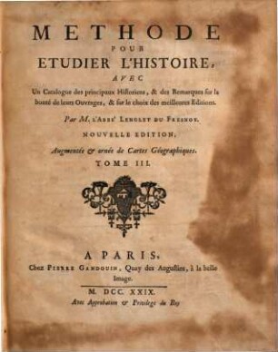Méthode pour étudier l'histoire, 3