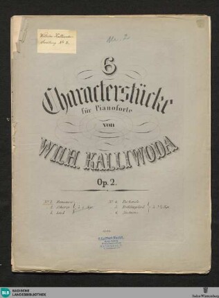 Sechs Charakterstücke für das Pianoforte : Op. 2