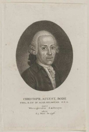 Bildnis des Christoph August Bode