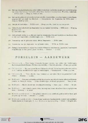 Porselein – Aardewerk (Nr. 519-534)
