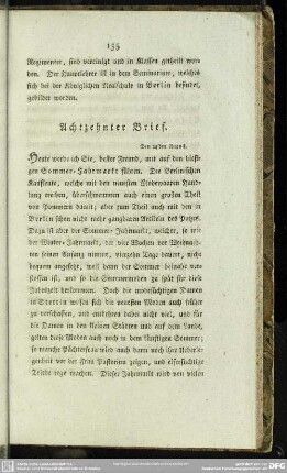 Achtzehnter Brief. Den 24sten August
