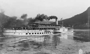 Sächsische Schweiz. Personen-Seitenraddampfer "Leipzig" (1929, Werft Laubegast)