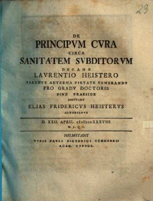 De principum cura circa sanitatem subditorum