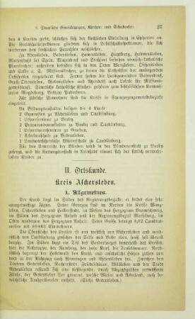 II. Ortskunde