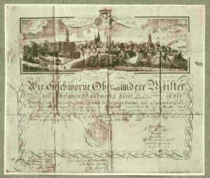 Geleitbrief der Buchbinder - Gesellen, 1808