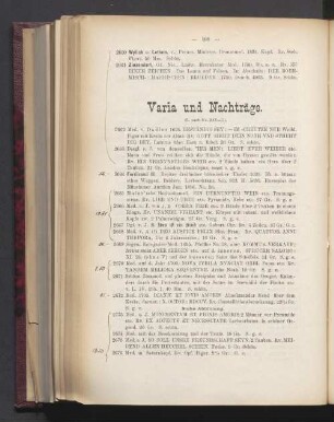 Varia und Nachträge