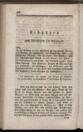 Uibungen zum Uibersetzen für Anfänger.