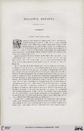 Bulletin mensuel: Avril 1866