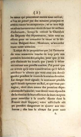 Opinion de M. le M.is de Villefranche, Député de L'Yonne, prononcée dans la séance du 16 février ...