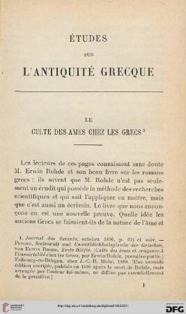 Le culte des ames chez les Grecs