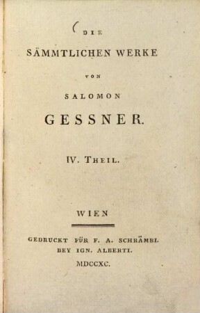 Die Sämmtlichen Werke, 4