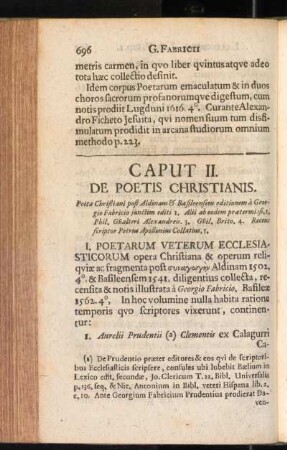Caput II. De Poetis Christianis