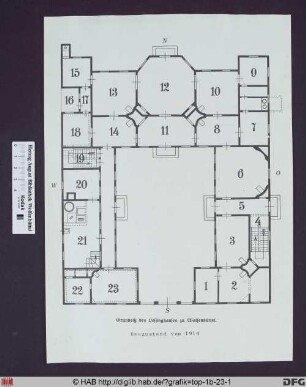 Grundriss des Lessinghauses zu Wolfenbüttel. Bauzustand von 1914.
