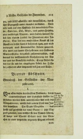 Vierter Abschnitt. Grundriß der Geschichte der Neapolitaner