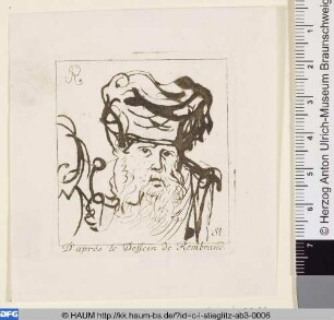 Bildnis eines bärtigen Mannes mit Turban