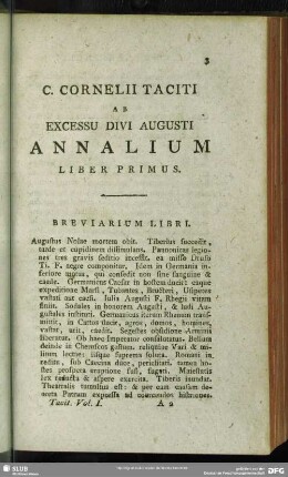 Ab Excessu Divi Augusti Annalium Liber Primus