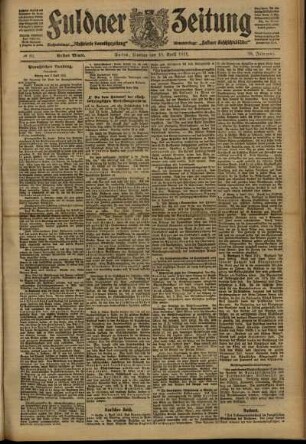 Erste Ausgabe vom Montag, den 10. April 1911.